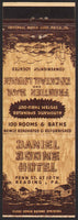 Vintage matchbook cover DANIEL BOONE HOTEL ranch mountains Reading Pennsylvania
