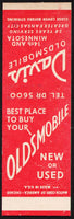 Vintage matchbook cover DAVIS OLDSMOBILE Kansas City Missouri salesman sample
