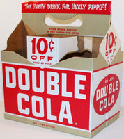 Vintage soda pop bottle carton DOUBLE COLA 10 cents off unused new old stock