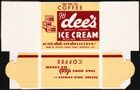 Vintage box DEES ICE CREAM Coffee Brunswick Maine unused new old stock n-mint