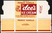 Vintage box DEES ICE CREAM French Vanilla Brunswick Maine new old stock n-mint