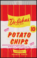 Vintage bag DE-LISH-US POTATO CHIPS Waupaca Wisconsin unused new old stock n-mint