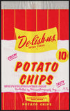 Vintage bag DE-LISH-US POTATO CHIPS Waupaca Wisconsin unused new old stock n-mint