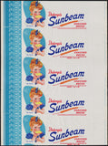 Vintage bread wrapper DELORGES SUNBEAM Miss Sunbeam girl 1942 Biddeford Maine