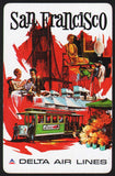 Vintage playing card DELTA AIR LINES cities 2nd series San Francisco Sweeney art