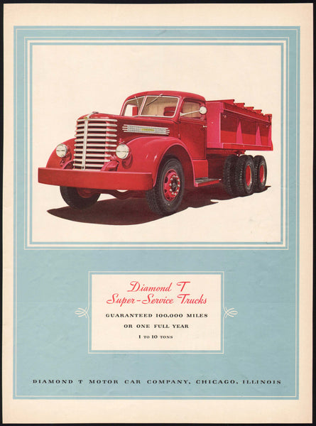 Vintage magazine ad DIAMOND T MOTOR CAR COMPANY 1940 Super Service truck pictured