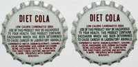 Soda pop bottle caps Lot of 100 DIET COLA plastic lined unused new old stock