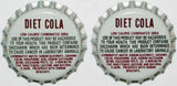Soda pop bottle caps Lot of 100 DIET COLA plastic lined unused new old stock