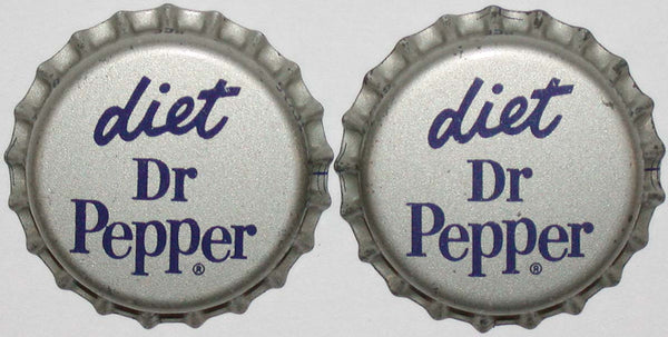 Soda pop bottle caps DIET DR PEPPER Dallas Texas Lot of 2 cork lined unused