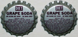 Soda pop bottle caps Lot of 12 DIET GRAPE SODA plastic unused new old stock