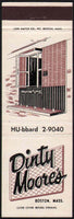 Vintage matchbook cover DINTY MOORES restaurant entrance pictured Boston Massachusetts