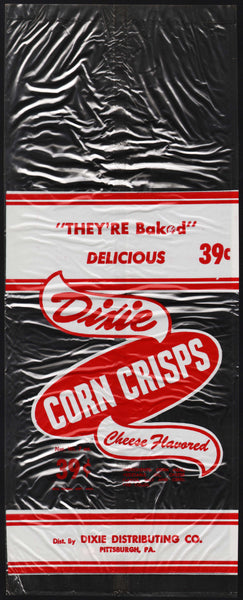 Vintage bag DIXIE CORN CRISPS Cheese Flavored Pittsburgh PA new old stock n-mint