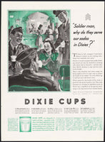 Vintage magazine ad DIXIE CUPS from 1941 with little girl and soldiers pictured