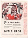 Vintage magazine ad DIXIE CUPS 1941 artwork of mother and daughter Dixie Vortex