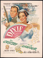 Vintage magazine ad DIXIE movie 1943 picturing Bing Crosby and Dorothy Lamour