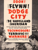 Vintage magazine ad DODGE CITY movie 1939 Errol Flynn and Olivia De Havilland