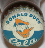Vintage soda pop bottle DONALD DUCK COLA 7oz Walt Disney 1953 full with original cap