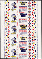 Vintage bread wrapper DONALD DUCK WHITE dated 1946 McGavin unused new old stock