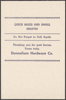 Vintage receipt DONNELLSON HARDWARE Bernard Bosley 1950s Phone 49 Iowa unused