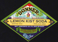 Vintage soda pop bottle label DONNER LEMON KIST SODA Truckee California n-mint+