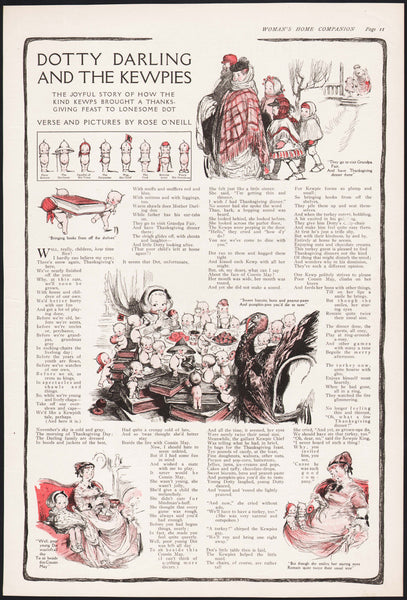 Vintage magazine ad DOTTY DARLING AND THE KEWPIES from 1910 Rose O'Neill artwork