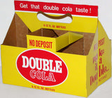 Vintage soda pop bottle carton DOUBLE COLA Double or Nothing slogan unused n-mint