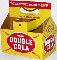 Vintage soda pop bottle carton DOUBLE COLA The Lively Drink slogan new old stock