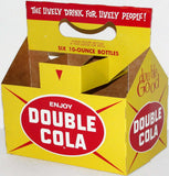 Vintage soda pop bottle carton DOUBLE COLA The Lively Drink slogan new old stock