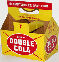 Vintage soda pop bottle carton DOUBLE COLA The Lively Drink slogan new old stock