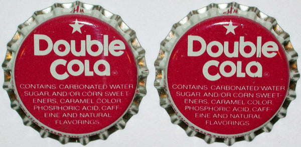 Soda pop bottle caps DOUBLE COLA Lot of 2 plastic lined unused new old stock