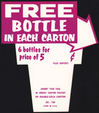 Vintage carton stuffer DOUBLE COLA die cut Free Bottle In Each Carton n-mint