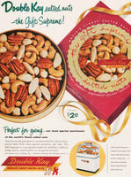 Vintage magazine ad DOUBLE KAY NUTS from 1953 Kelling with Nut Shop pictured