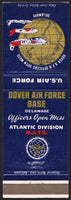 Vintage matchbook cover DOVER AFB OFFICERS OPEN MESS Air Force Base Delaware