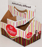 Vintage soda pop bottle carton DR PEPPER 6 pack candy stripe Frosty Pepper used