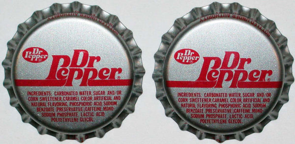Soda pop bottle caps DR PEPPER Lot of 2 plastic lined unused new old stock