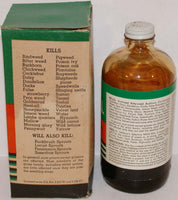 Vintage glass bottle DR SALSBURYS WEED KILL 1946 Charles City Iowa original box