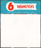 Vintage box DRUMSTICKS sugar cone pictured dated 1970 Big Drum Inc unused n-mint