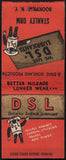 Vintage full matchbook DSL LUBRICANTS Davis Howland Stanley Ohm Boonville NY