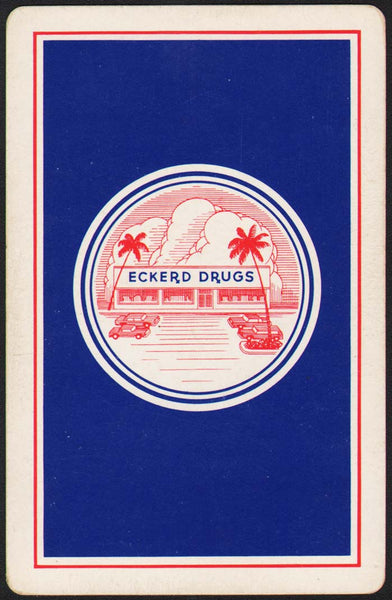 Vintage playing card ECKERD DRUGS picturing the drugstore palm trees and cars