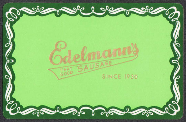 Vintage playing card EDELMANNS SAUSAGE Since 1930 That Good Cincinnati Ohio