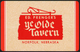 Vintage playing card ED PRENGERS YE OLDE TAVERN sign pictured Norfolk Nebraska