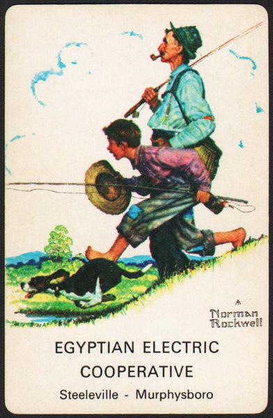 Vintage playing card EGYPTIAN ELECTRIC COOP Steeleville Murphysboro Rockwell art