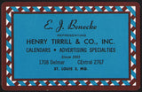 Vintage playing card E J BENECKE Henry Tirrill Co Advertising St Louis Missouri