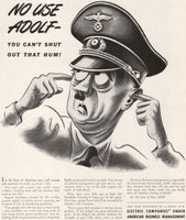 Vintage magazine ad ELECTRIC COMPANIES 1942 featuring drawing of Adolf Hitler