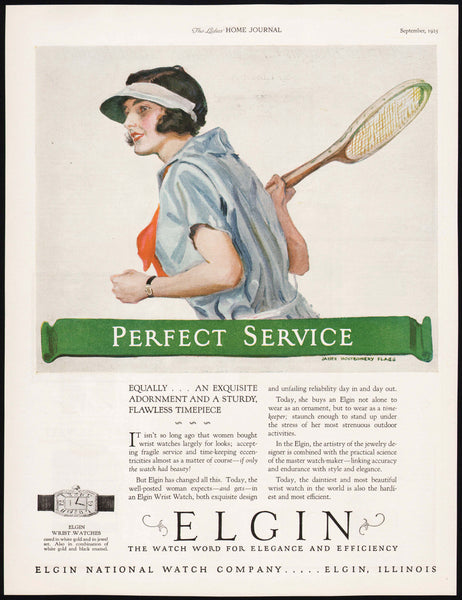 Vintage magazine ad ELGIN WATCHES 1925 woman pictured James Montgomery Flagg artwork