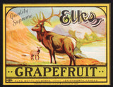 Vintage soda pop bottle label ELKS GRAPEFRUIT Leavenworth Kansas new old stock