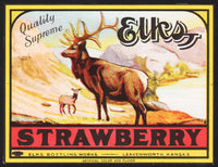 Vintage soda pop bottle label ELKS STRAWBERRY Leavenworth Kansas new old stock