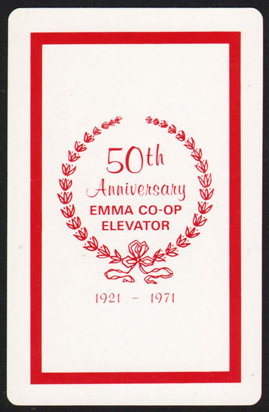 Vintage playing card EMMA CO-OP ELEVATOR 50th Anniversary 1921 - 1971 Missouri