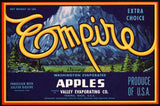 Vintage label EMPIRE APPLES 1940 Valley Evaporating Yakima Washington n-mint+