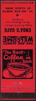 Vintage matchbook cover ENGAS CAFE 1953 calendar coffee cup St Cloud Minnesota